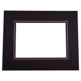 Passepartout Dubbeldik Zwart/Zwart 40,6x50,8cm met 27x34,6cm Venster (10 stuks) [MD20135]