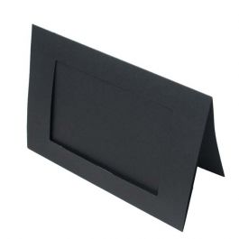 Kaarten Zwart met 10x15 Rechthoekige uitsnede - Buitenmaat voor 10,8x15,8 to 12,5x17,5cm print, 240g 13x17,8cm (25 stuks) [PJ02113]