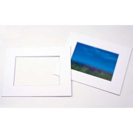 Passepartout Dubbeldik Wit/Wit Kern 19,4x24,5cm Venster - Buitenmaat 27,9x35,6cm (10 stuks) [MT20002]