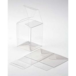 Plastiek Doosjes 7,6x7,6x10,2cm Kristalhelder met Autolock Bodem (25 stuks) [PLB102]