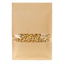 Sachet Kraft compostable et Thermoscellable ouvert avec fenêtre 11,2x15,7cm (100 Pieces) [KHS46W]