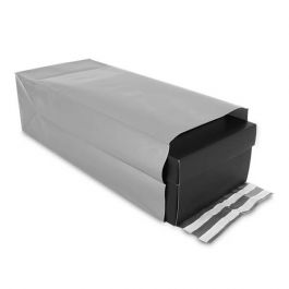 Enveloppe plastique 20 + 14 x 47 cm Argenté (125 pcs) [FP-VZQ002]