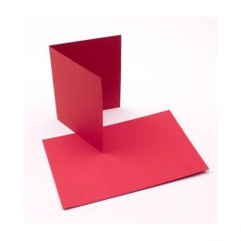 Carte "Basis" Vierge Rouge 14.0 x 10.8cm (50 pièces) [PC218]