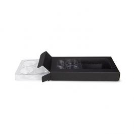 Boites kraft noir avec inserts ronds pour bonbons artisanaux 7x2.1x13.8cm (25 pièces) [CNDYR272B]
