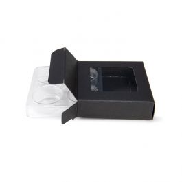 Boites kraft noir avec inserts ronds pour bonbons artisanaux 7x2.1x6.8cm (25 pièces) [CNDYR276B]