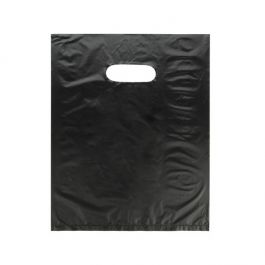 Draagtassen Plastiek Zwart 30,5x38cm PE 20 micron (100 stuks) [H1215BK3]