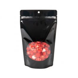 Pochettes doypack noires 13x7,9x20,6cm avec trou de suspension (100 pièces) [ZBGO3BH]