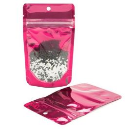 Stazakken Transparant/Fuchsia 7,9x5,1x13cm | 28 gram (100 stuks) [ZBGB1FS]