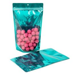 Stazakken Transparant/Teal Blauw 17,1x8,9x28,6cm | 340 gram (100 stuks) [ZBGB4TL]