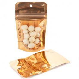 Doypack avec dos orange brillant 7.9x5.1x13cm (28 g) (100 pièces) [ZBGB1PC]