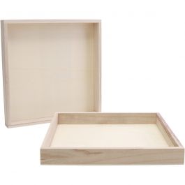 Houten frame met rand, afm 24,5x24,5x3 cm, 10 stuk/ 1 doos [HOB-668217]