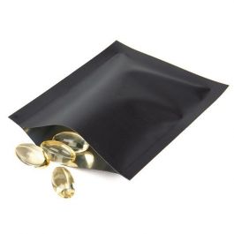 Sachet à sécurité enfant noir mat, 6.4x8.9cm (100 pièces) [CRB1B]