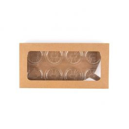 Boites kraft avec inserts ronds pour bonbons artisanaux 7x2.1x13.8cm (25 pièces) [CNDYR273]