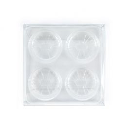 Boites à transparence avec inserts ronds pour bonbons artisanaux 7x2.1x6.8cm (25 pièces) [CNDYR276]