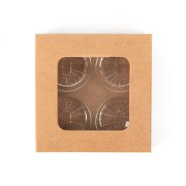 Boites kraft avec inserts ronds pour bonbons artisanaux 7x2.1x6.8cm (25 pièces) [CNDYR277]