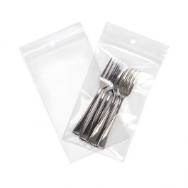Gripzakken met Ophanggat 7,5x12,5cm Kristalhelder PP 100 Micron (100 stuks) [Z4R35]