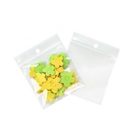 Gripzakken met Ophanggat 7,5x7,5cm Kristalhelder PP 50 Micron (100 stuks) [ZR33]