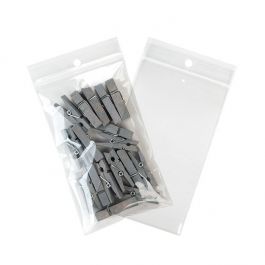 Gripzakken met Ophanggat en Luchtgat 7,5x12,5cm Kristalhelder PP 50 Micron (100 stuks) [ZR35V]