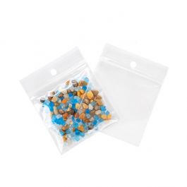 Gripzakken met Ophanggat 6,5x6,5cm Kristalhelder PP 75 Micron (100 stuks) [Z3R2H2H]