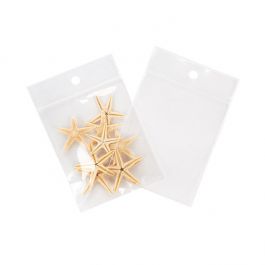 Gripzakken met Ophanggat 6,5x7,5cm Kristalhelder PP 75 Micron (100 stuks) [Z3R2H3]