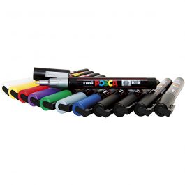 Posca Marker, diverse kleuren, afm PC-3M, lijndikte 0,9-1,3 mm, 12 stuk/ 1 doos [HOB-384095]