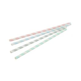 Drinkrietjes Papier 20 cm, Ø 0,6 cm Pastel Gestreept (7.000 stuks) [GB-DCD00178]