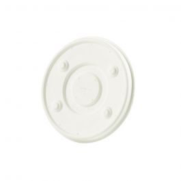 Couvercle plat en papier Ø 90 mm blanc - avec insertion pour paille (1000 pièces) [GB-DHD04500]