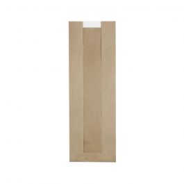Sac Papier brun avec fenêtre 14 + 7x40 cm (500 pièces) [GB-DRE02143]