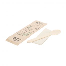 Jeux de cuillère et serviette en bois avec revêtement bio 16cm (500 pièces) [GB-DSE06293]