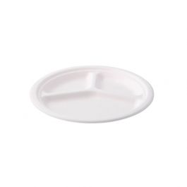 Menubord Suikerriet Ø 26 cm, 3 vakken, rond (500 stuks) [GB-DTW01460]