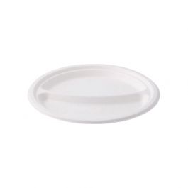 Menubord Suikerriet Ø 22 cm, 3 vakken, rond (500 stuks) [GB-DTW01471]