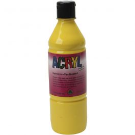 Peinture acrylique, jaune primaire, 500 ml/ 1 flacon [HOB-636015]