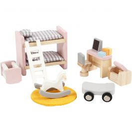 VIGA Meubles pour maison de poupée, Chambre d'enfant, dim. 2x2x7,5 cm, 8 morceaux/ 1 set [HOB-906691]