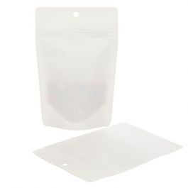 Doypack Compostable Kraft Blanc 10,2x6x15,2cm | 57 grammes (100 pièces) [ZBGEK2W]