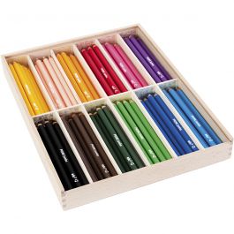 Crayons de Couleur Jumbo edu, ép. 10 mm, mine 6,25 mm, ass. de couleurs, 12x12 pièces/ 1 Pq. [HOB-409144]