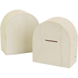 Houten spaarpot, afm 10x9 cm, 12 stuk/ 1 doos [HOB-669061]