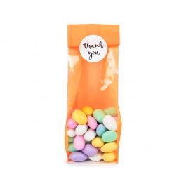 Blokbodemzakken Neon Oranje 7x5,1x25,4 cm met Papieren kaart (100 stuks) [FGPB17NO]