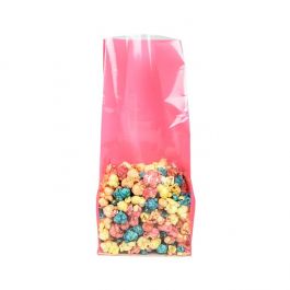 Sachet à soufflet à fond plat Neon Rose 12,7x7,6x30,5 cm avec insert en papier (100 pièces) [FGPB1NK]