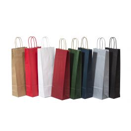 Draagtassen voor Flessen Geel 14x8x39cm Kraft papier 110 g/m (50 stuks) [PAWF1439Y]