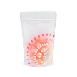 Doypack semi-transparent - motif fleur pastel 13x7.9x20.6cm (25 pièces) [ZBGSW3BL]