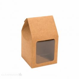 Kraftdoosjes met Venster 8,9x8,9x16,5cm (25 stuks) [FS320]