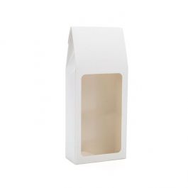 Kraftdoosjes met Venster glanzend Wit 9x4,5x21,5cm (25 stuks) [FS338]