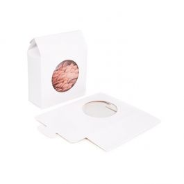 Boite Kraft Blanc Avec fenêtre ronde 10,5x4,4x13,3 cm (25 pièces) [FS345]