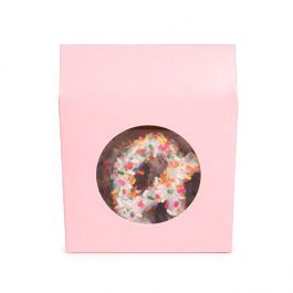 Boite Kraft Rose Avec fenêtre ronde 10,5x4,4x13,3 cm (25 pièces) [FS347]