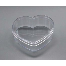 Coeur en plastique transparent 14cm (25 pièces) [PEP-0708138]