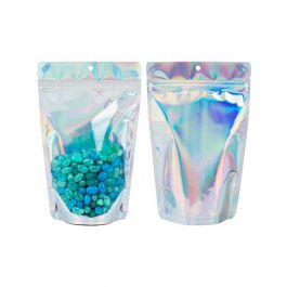 Stazakken Transparant/Iridescent/Holographic 13x7,9x20,6cm Met Ophanggat (25 Stuks)[ZBGH3C]