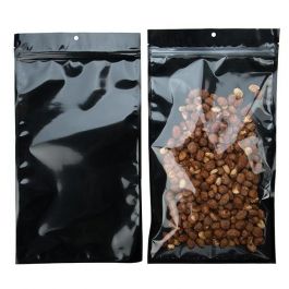 Sachet zip à trou de suspension transparent/noir 17,8x30,5cm (100 pièces) [HZB8CB]