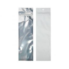 Sachet zip Transparent/Blanc Mat 6,4x22,9cm (100 pièces) [HZBB1CMW]