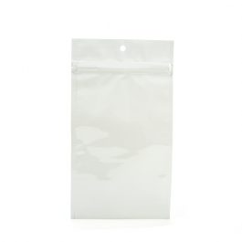 Sachet zip haute barrière avec trou de suspension blanc métallisé 10.2x16.5cm (100 pièces) [HZBB5MW]