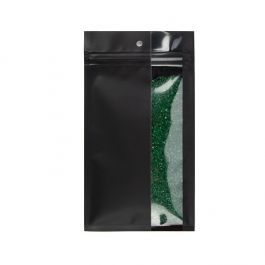 Sachet zip noir Mat Avec Fenêtre Verticale 10,2x16,5cm (100 pièces) [HZBV5MB]